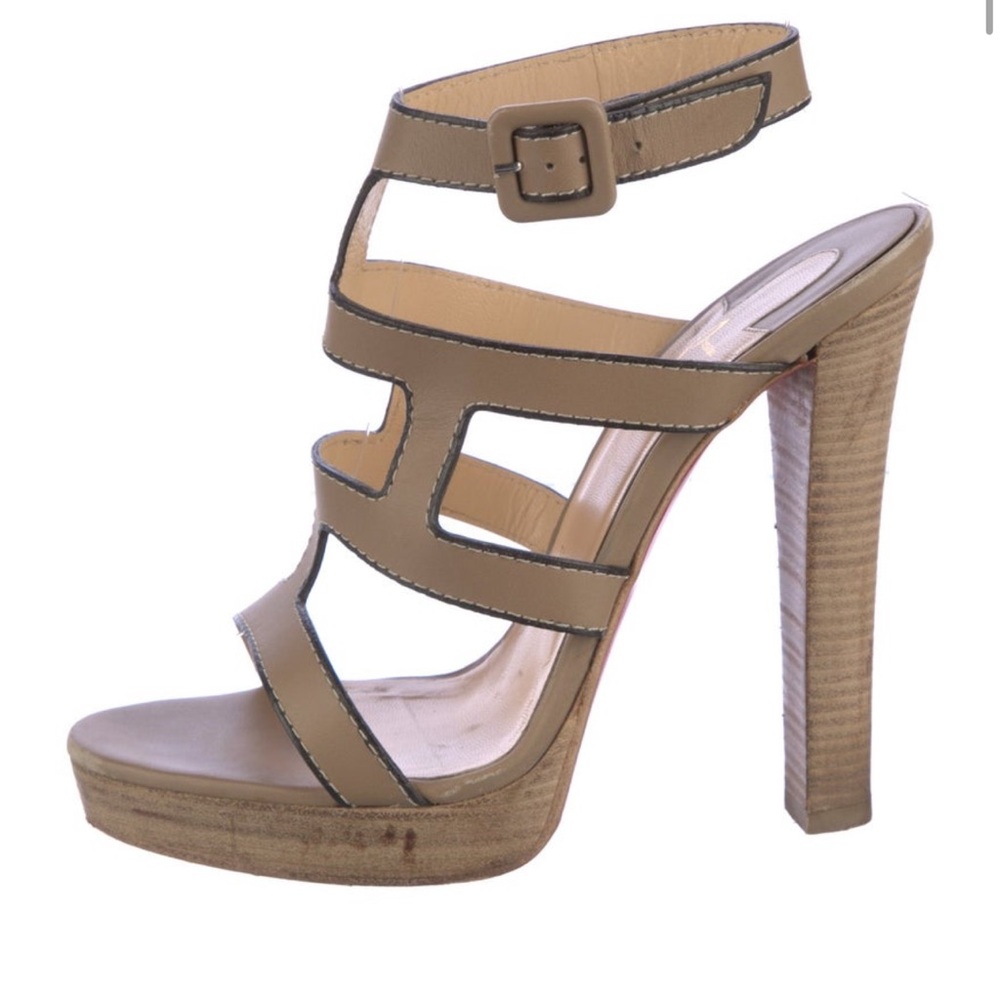 Leather Cutout Accent Gladiator Sandals